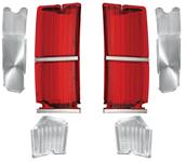 Lens Kit, Tail & Back-Up Lamp, 1966 El Camino & Chevelle Wagon, w/Gaskets