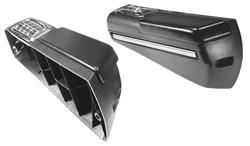 Armrest Base/Pad, Rear, 1968-69 Chevy/Olds/Pont, Black w/Chrome Trim & Ash Trays