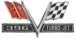Emblem, Fender, 1965-67 Chevelle & El Camino, 396 Turbo-Jet