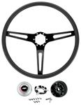 Steering Wheel Kit, 3-Spoke, 1967-68 CH/EC/MC, 67-72 Truck, Black OE-Spokes
