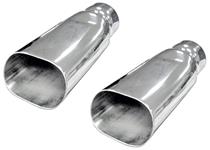 Exhaust Tips, Oval, 1969-72 Chevelle, El Camino & Monte SS, Chrome 3", Pair