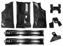 Trunk Floor, 1973-77 A-Body, 8 Pieces Set, w/Body & Gas Tank Braces