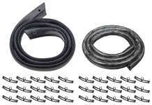 Seal Kit, Hood to Cowl, 1968-69 Chevelle & El Camino, w/Clips, Rubber Lower