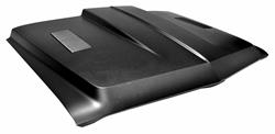 Hood, Steel, 1969-72 GM Truck/Suburban/Blazer, w/o Emblem Hls, w/Louvers/2" Cowl