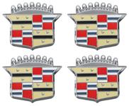Emblem, 1963-80 Cadillac, Hub Cap Crest, 4-pc